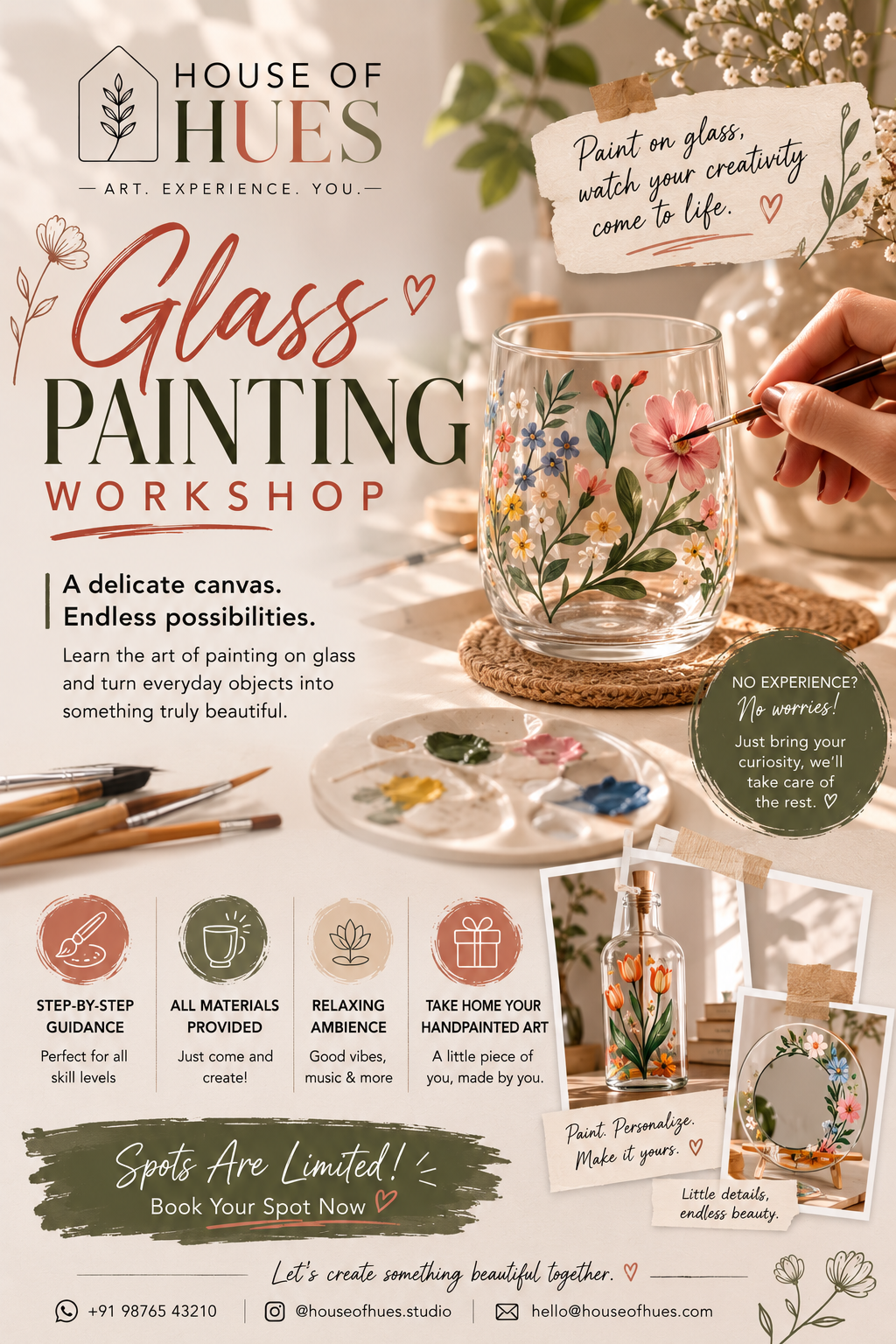 poster for glass painting workshop in kolkata